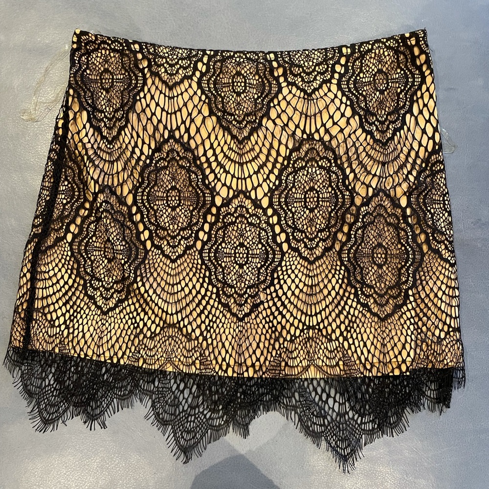 NWT Nude black lacy mini skirt
